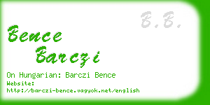 bence barczi business card